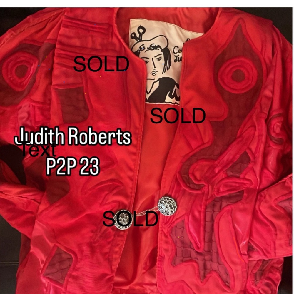 Judith Roberts Red Jacket with Silver Accents